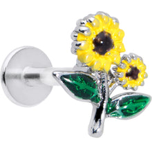 将图片加载到图库查看器，16G 1/4 Cheery Inlay Sunflowers Labret
