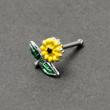 将图片加载到图库查看器，20G 1/4 Cheery Inlay Sunflower Nose Bone
