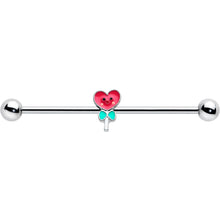Load image into Gallery viewer, 14G Sweet Happy Heart Lollipop Industrial Barbell 38mm

