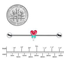 Load image into Gallery viewer, 14G Sweet Happy Heart Lollipop Industrial Barbell 38mm

