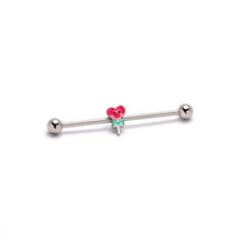 Load image into Gallery viewer, 14G Sweet Happy Heart Lollipop Industrial Barbell 38mm
