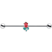 Load image into Gallery viewer, 14G Sweet Happy Rose Flower Industrial Barbell 38mm
