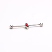 Load image into Gallery viewer, 14G Sweet Happy Rose Flower Industrial Barbell 38mm
