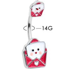 Load image into Gallery viewer, Sweet Love Letter Valentines Day Double Mount Belly Ring
