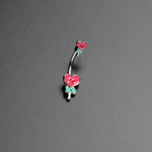 Load image into Gallery viewer, Sweet Happy Heart Lollipop Valentine Double Mount Belly Ring
