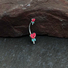 Load image into Gallery viewer, Sweet Happy Heart Lollipop Valentine Double Mount Belly Ring
