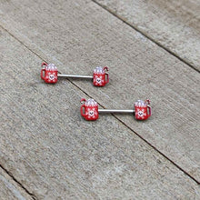 Load image into Gallery viewer, 14G 9/16 Sweet Hot Cocoa Holiday Barbell Holiday Nipple Ring Set
