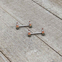 Load image into Gallery viewer, 14G 9/16 Sweet Holiday Christmas Candle Barbell Nipple Ring Set
