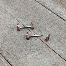 Load image into Gallery viewer, 14G 9/16 Sweet Holiday Christmas Candle Barbell Nipple Ring Set
