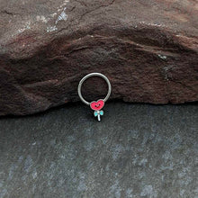 Load image into Gallery viewer, 16G 3/8 Sweet Happy Heart Lollipop Hinged Segment Ring
