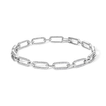 Load image into Gallery viewer, 14K White Gold 1.00 Cttw Paperclip Link Bracelet
