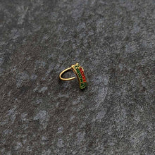 将图片加载到图库查看器，20G 5/16 Gold Tone Merry Christmas Inlaid Nose Hoop
