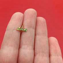将图片加载到图库查看器，20G 5/16 Gold Tone Merry Christmas Inlaid Nose Hoop

