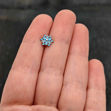 Load image into Gallery viewer, 16G 1/4 Blue CZ Gem Snowflake Blues Cartilage Tragus Earring
