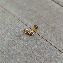 Load image into Gallery viewer, 16G 5/16 Clear Gem Gold Tone Luscious Lizard Labret Monroe Tragus
