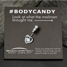 Load image into Gallery viewer, Clear CZ Gem Triple Drop Swirl Heart Valentine Double Mount Belly Ring
