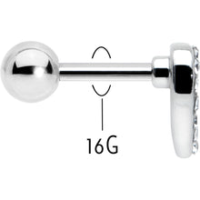 Load image into Gallery viewer, 16G 1/4 Clear Gem Open Heart Valentine Cartilage Tragus Earring
