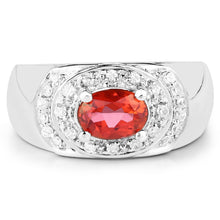 将图片加载到图库查看器，1.37 Carat Genuine Pink Topaz and White Cubic Zirconia .925 Sterling Silver Ring
