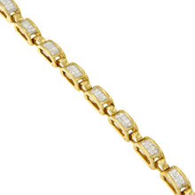 将图片加载到图库查看器，14K Yellow Gold Princess-Cut Diamond Links of Love Bracelet (2.00 cttw, H-I Color, SI2-I1 Clarity)
