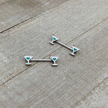 Load image into Gallery viewer, 14G 9/16 Sweet Martini Glass Heart Barbell Nipple Ring Set

