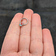将图片加载到图库查看器，16G 3/8 Sweet Happy Rose Flower Hinged Segment Ring

