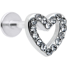 Load image into Gallery viewer, 16G 5/16 Clear Gem Open Heart Valentine Labret Monroe Tragus
