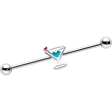 Load image into Gallery viewer, 14G Sweet Martini Glass Heart Industrial Barbell 38mm
