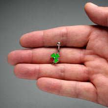 Load image into Gallery viewer, Ladybug Shamrock St Patricks Day Belly Ring
