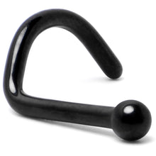 Load image into Gallery viewer, 18G 1/4 Black ASTM F-136 Implant Grade Titanium Ball End Left Side Nose Screw
