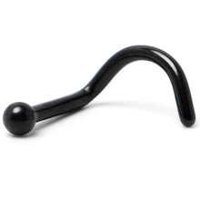 Load image into Gallery viewer, 18G 1/4 Black ASTM F-136 Implant Grade Titanium Ball End Left Side Nose Screw
