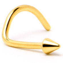 Load image into Gallery viewer, 20G 1/4 Gold Hue ASTM F-136 Implant Grade Titanium Cone End Left Side Nose Screw
