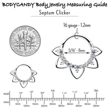 Load image into Gallery viewer, 16G 5/16 Clear CZ Gem 14k White Gold Filigree Hinged Segment Ring
