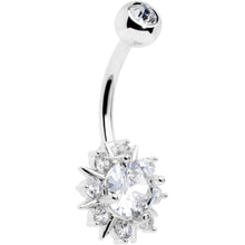 将图片加载到图库查看器，Clear CZ Gem Luxury Sun Splash Belly Ring
