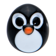 Load image into Gallery viewer, Gold Tone Round Holiday Penguin Face Barbell Tongue Ring

