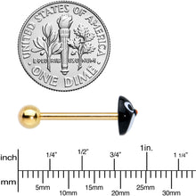 Load image into Gallery viewer, Gold Tone Round Holiday Penguin Face Barbell Tongue Ring
