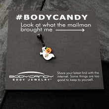Load image into Gallery viewer, Clear Gem Black Ghost Pumpkin Boo Halloween Belly Ring
