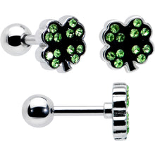Load image into Gallery viewer, 16G 1/4 Green Gem  Shamrock Pot of Gold Cartilage Earring Curation Set of 3

