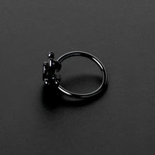 Load image into Gallery viewer, 20G 5/16 Red CZ Gem Black Double Passion Heart Claw Nose Hoop

