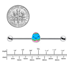将图片加载到图库查看器，14G Blue Celebration Easter Egg Industrial Barbell 38mm
