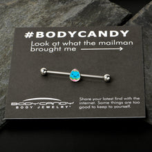 将图片加载到图库查看器，14G Blue Celebration Easter Egg Industrial Barbell 38mm
