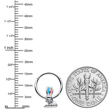 Load image into Gallery viewer, 16G 3/8 Easter Bunny Red Blue Ears Hinged Segment Ring

