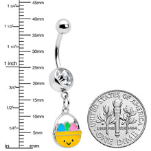 Load image into Gallery viewer, Clear Gem Celebration Easter Basket Dangle Belly Ring
