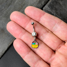 Load image into Gallery viewer, Clear Gem Celebration Easter Basket Dangle Belly Ring
