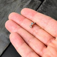 Load image into Gallery viewer, 16G 5/16 Easter Bunny Blue Red Ears Cartilage Tragus Earring
