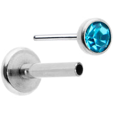 将图片加载到图库查看器，16G 5/16 Blue Gem Threadless Labret Monroe Tragus
