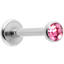 Load image into Gallery viewer, 16G 5/16 Pink Gem Threadless Labret Monroe Tragus
