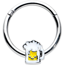 将图片加载到图库查看器，16G 3/8 Sweet Happy Beer St Patricks Hinged Segment Ring
