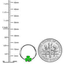 Load image into Gallery viewer, 16G 3/8 Sweet Happy Shamrock St Patricks Hinged Segment Ring
