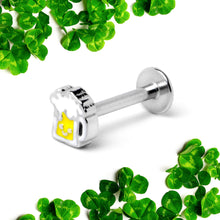 Load image into Gallery viewer, 16G 5/16 Sweet Happy Beer St Patricks Labret Monroe Tragus
