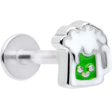 Load image into Gallery viewer, 16G 5/16 Sweet Happy Green Beer St Patricks Labret Monroe Tragus
